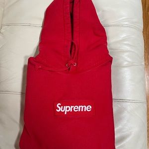 Supreme red box logo hoodie